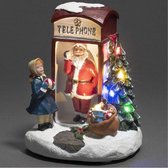 Konstsmide Telephone Box Santa LED, Figurine lumineuse, Multicolore, Polyrésine (résine), Universel, IP20, 6 heures
