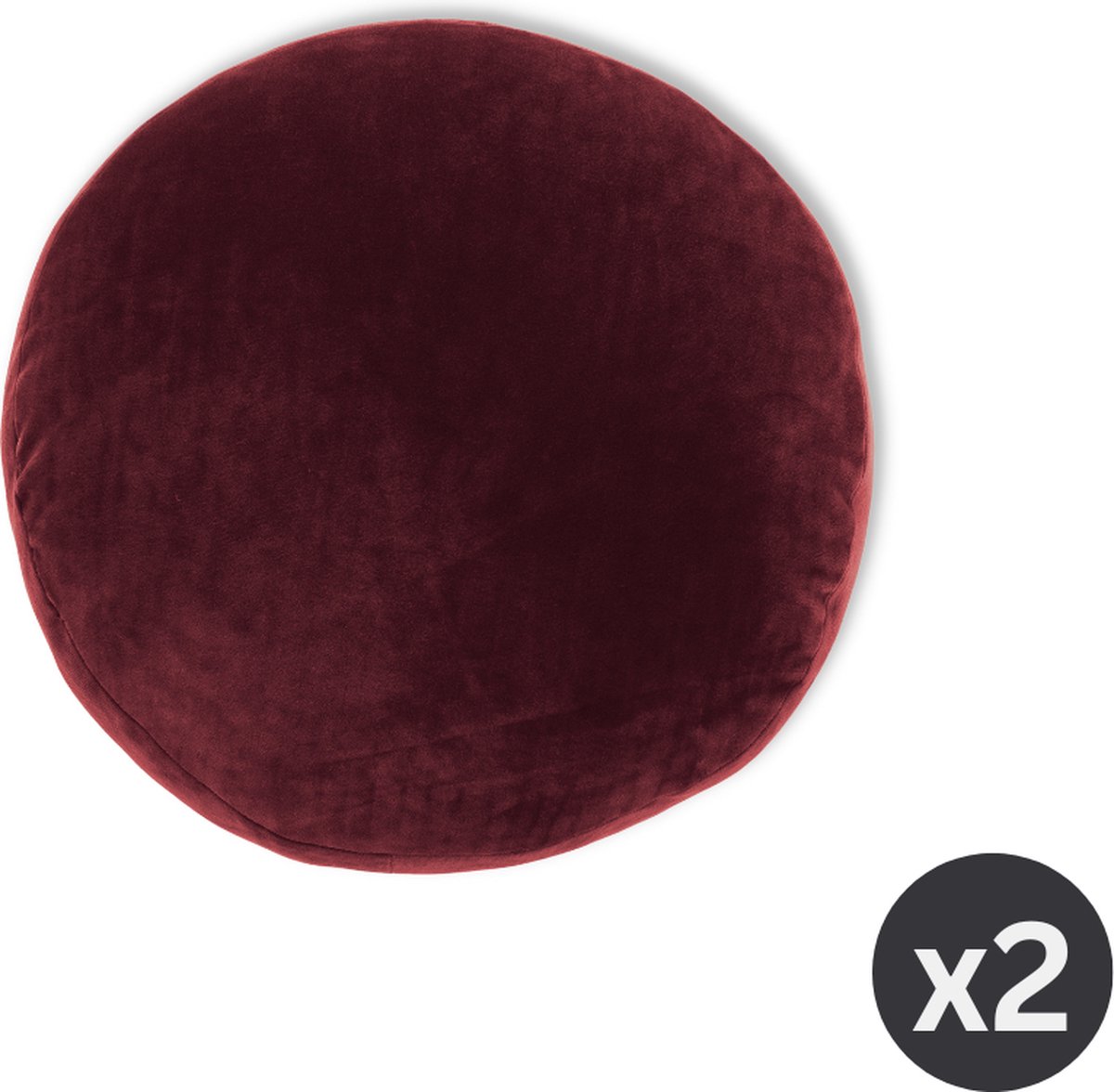 Tiseco Home Studio - Kussen (gevuld) MARSHMALLOW - SET/2 - polyester - teddyvulling - super zacht - Dia 40 cm - Pomegranate