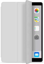 Housse Mobiq Flexible Tri-folio Apple iPad 10.2 pouces - iPad 2021 - iPad 2020 - iPad 2019 sleeve - iPad Generation 7 / 8 / 9 - Siliconen Case - TriFolio - Smart cover noir - Grijs | Gris