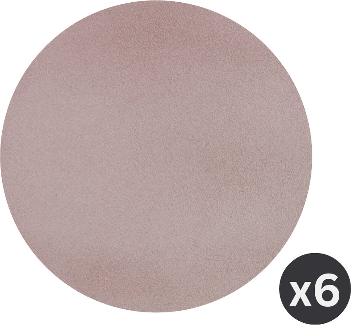 Placemat Togo rond (dia 38cm) - kunststof - mauve - SET/6