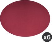 Set de table TOGO, ovale, SET/6, 33x45cm, rouge
