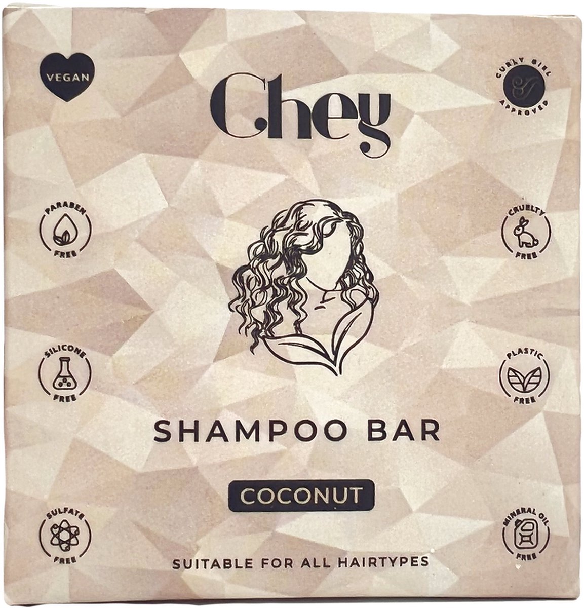 Chey Solid Shampoo bar - Coconut - Plastic vrij - Vrij van Parabenen/Sulfaat/Siliconen]