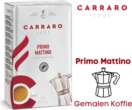 Café filtre Caffè Carraro Primo Mattino - 250 grammes - Café moulu italien  pour expresso | bol.com