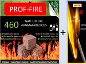 PROF-FIRE - 460 allume-feux naturels + GRATUIT !! 1 Boite Allumettes Longues - Boite discount - Co2 Neutre