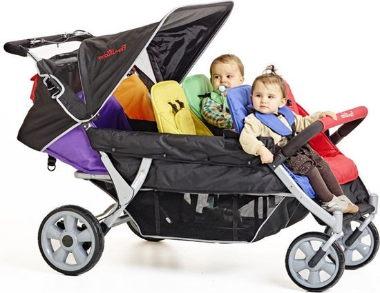 Familidoo 6 Zitplaatsen kinderwagen 2 Plaatsen Geschikt voor 2 newborn baby's MIX