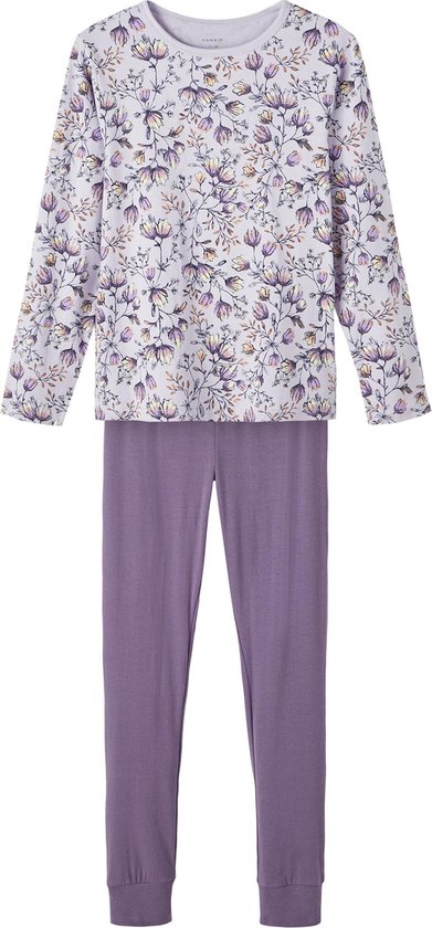 Name it meisjes pyjama - Purple Flower - 104 - Paars.