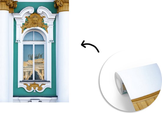 Behang - Fotobehang Decoratief raam van het Hermitage museum in Rusland - Breedte 175 cm x hoogte 260 cm