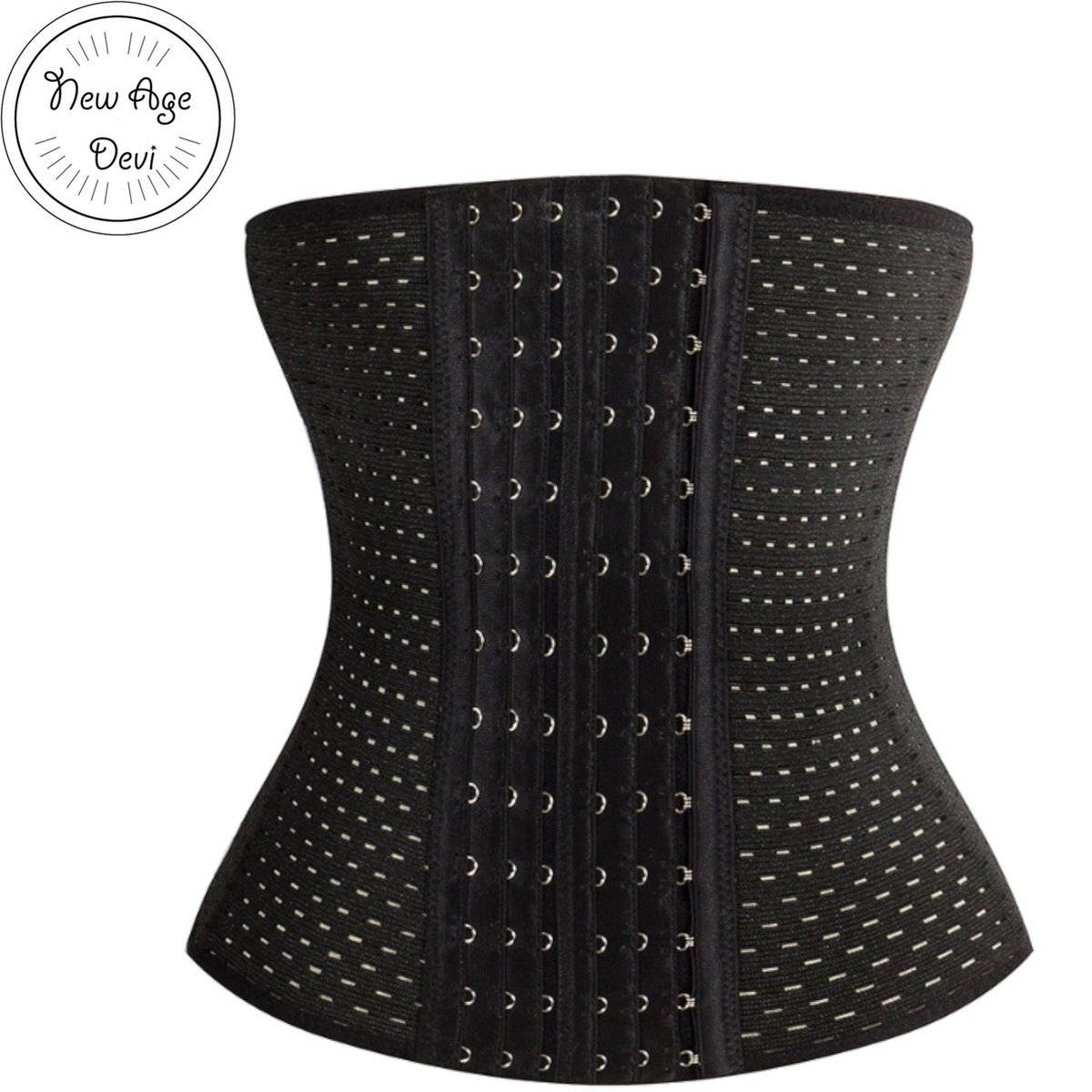 Goedkoopste New Age Devi - Waist trainer - Afslank corset - Body shaper corset - Shapewear dames - Zwart - Medium