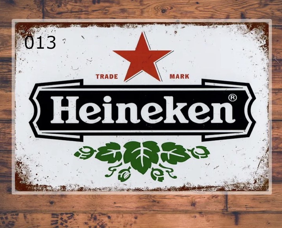 Wandbordje Heineken - Bier - Mancave