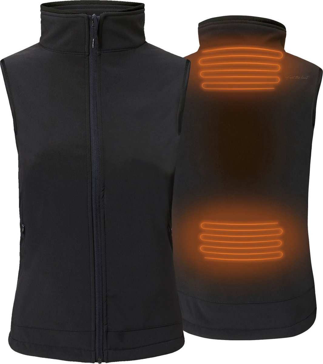 Verwarmde Softshell mouwloze jas - Slim Fit voor dames - Met extra warme fleece voering - Rapid power technologie zonder powerbank - zwart