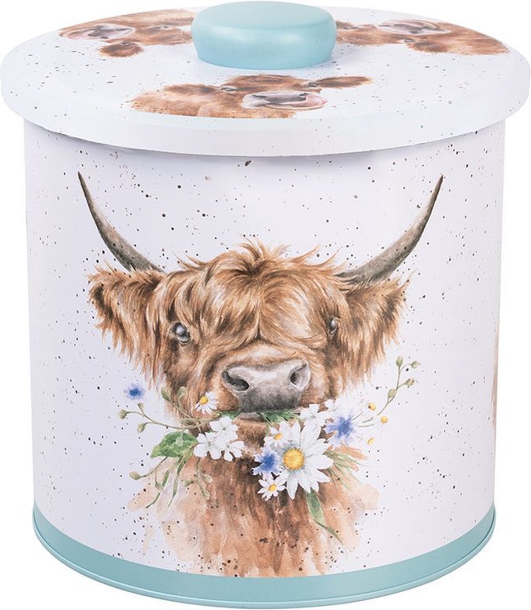 Voorraadblik - Wrendale Designs - Koektrommel Koe - 'The Country Set' Cow Biscuit Barrel
