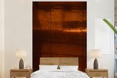 Behang - Fotobehang Platen met een koperen structuur - Breedte 195 cm x hoogte 300 cm