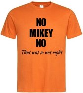 Grappig T-shirt - No Mikey no - toto wolff - f1 - formule 1 - wereldkampioen - Max Verstappen - maat S