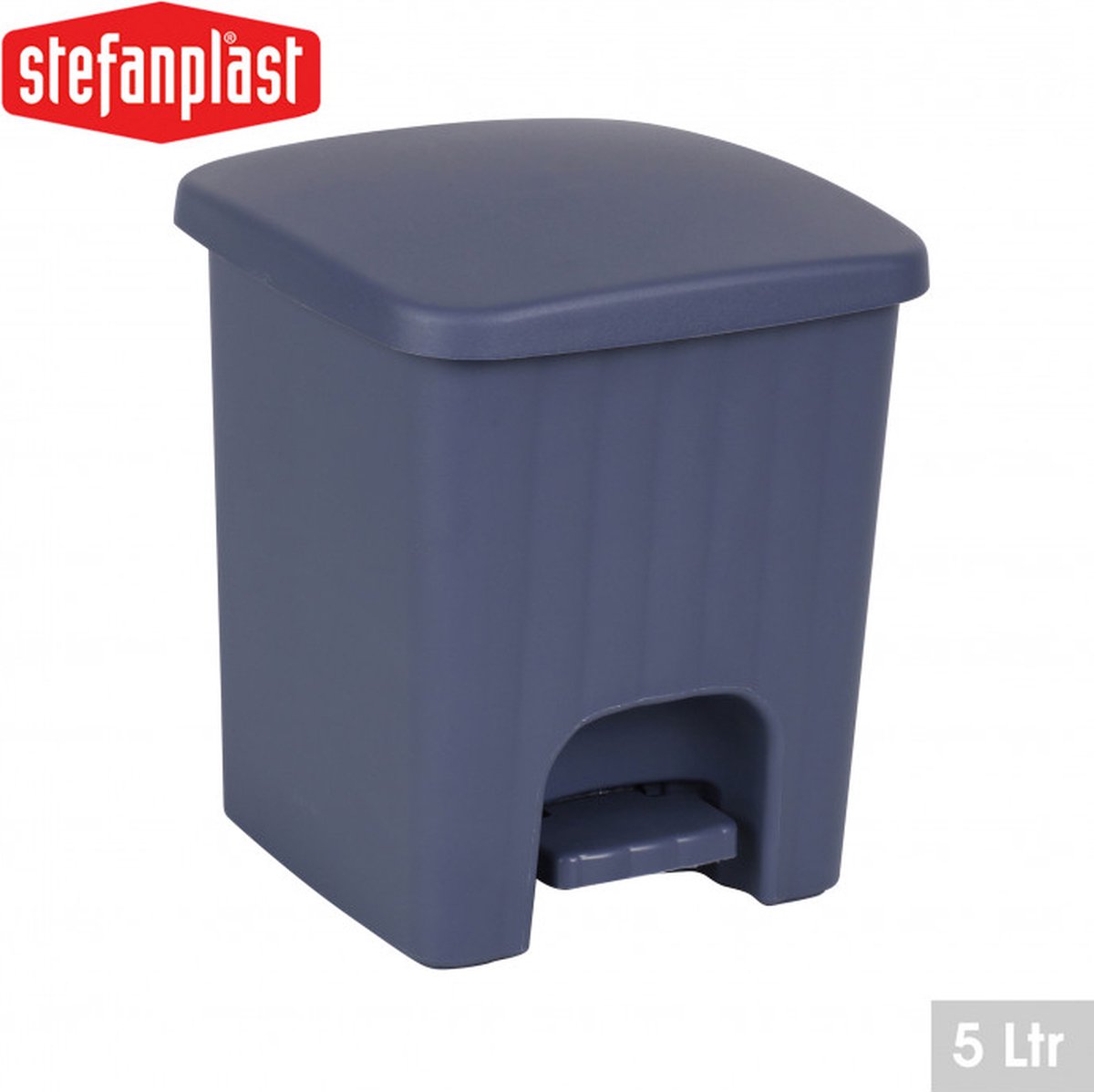 Stefanplast prullenbak - vuilbak - prullenbak badkamer - prullenbak met pedaal plastiek - 5l blauw