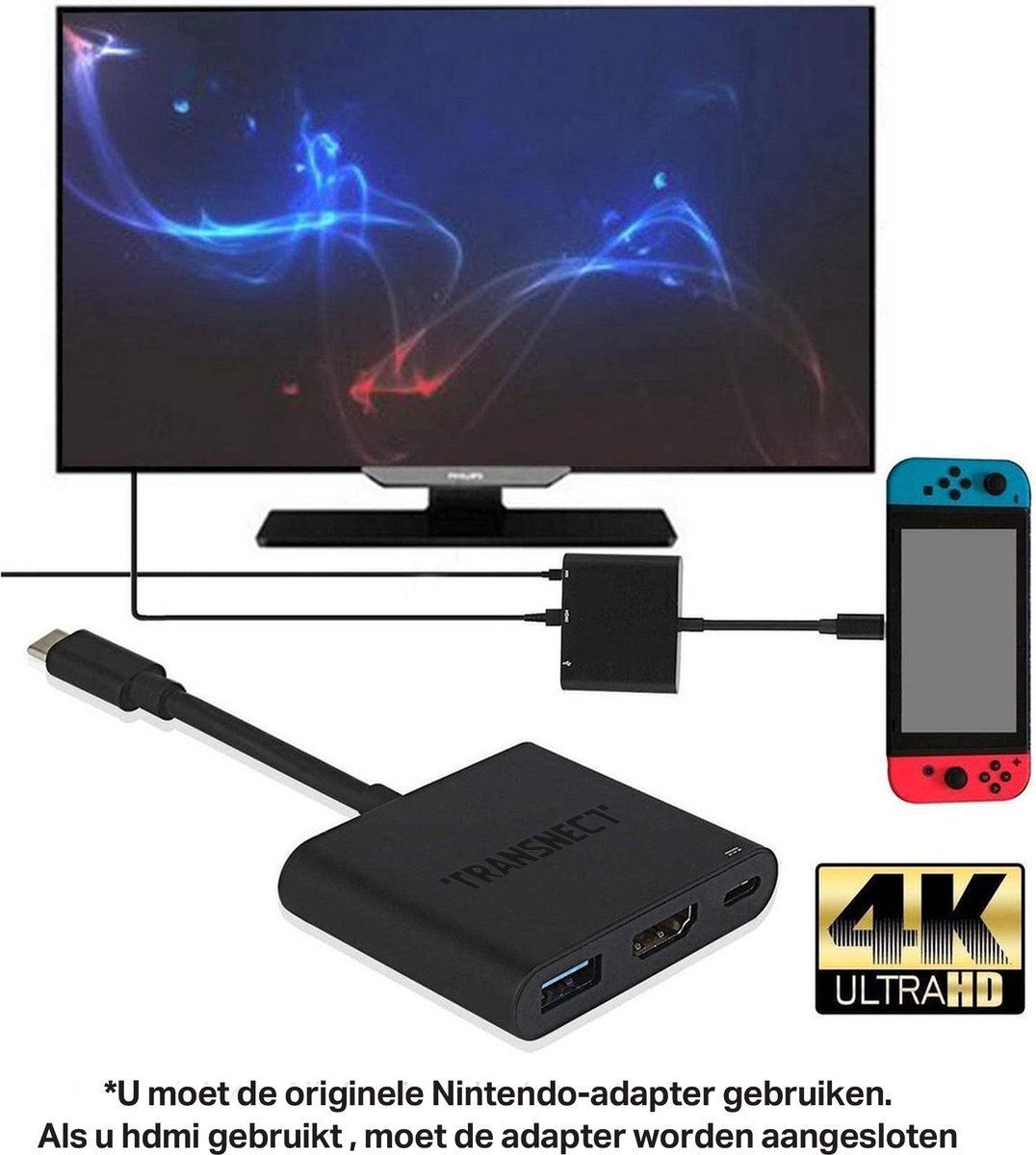 TRANSNECT Nintendo Switch HDMI-adapter – Switch Hub – 1080p - TRANSNECT