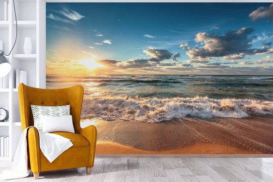 Papier peint - Papiers Papier peint photo Plage - Mer - Coucher de soleil - Largeur 360 cm x Hauteur 240 cm