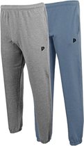 Lot de 2 pantalons de survêtement Donnay avec élastique - Pantalons de sport - Homme - Taille M - Argent chiné & Blue (487)