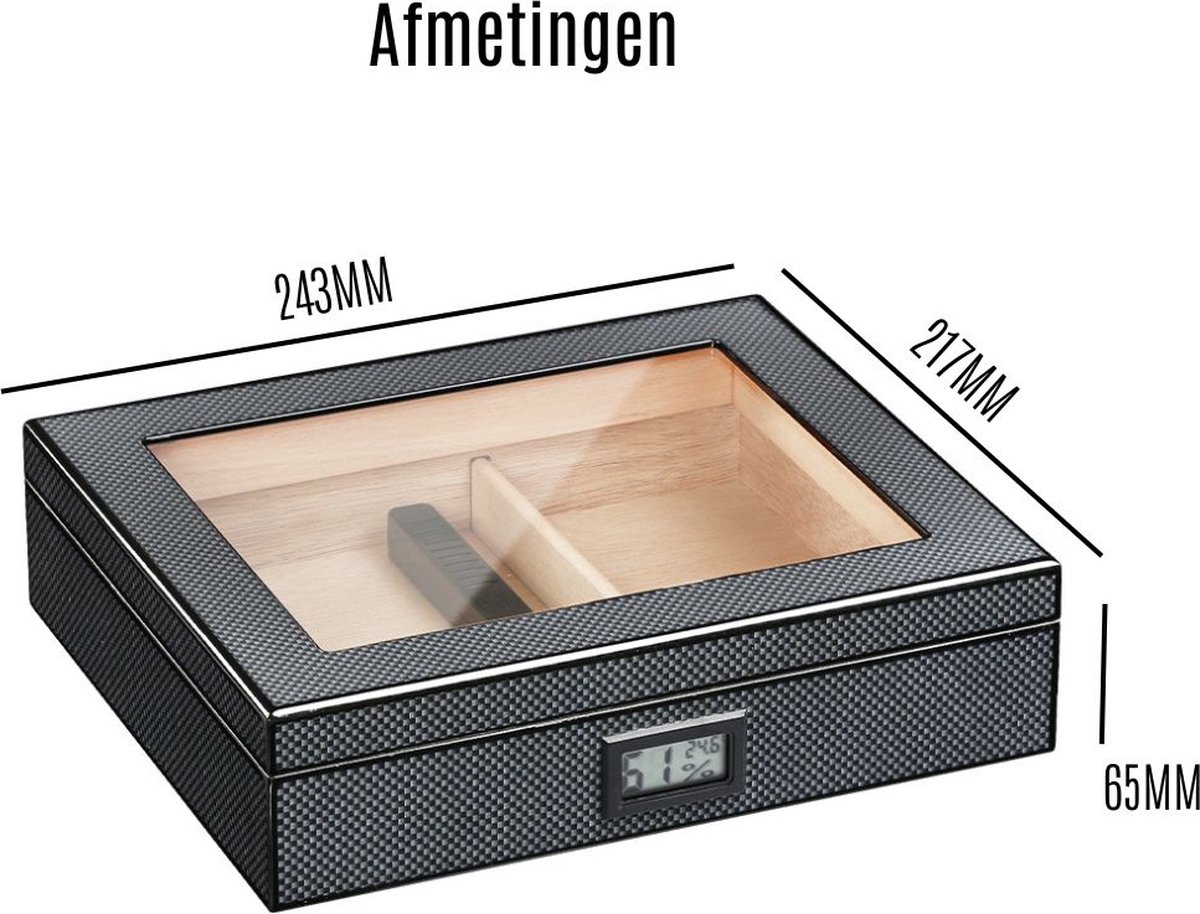 Sigarendoos Sigaren bewaardoos Hygrometer En Bevochtiger Klimaatkast Voor Sigaren...