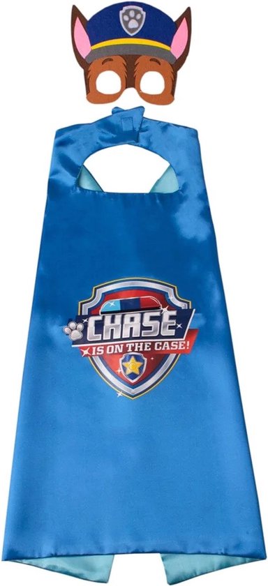 Paw Patrouille Pup - Cape en masker - Blauw - Carnavalskleding kinderen