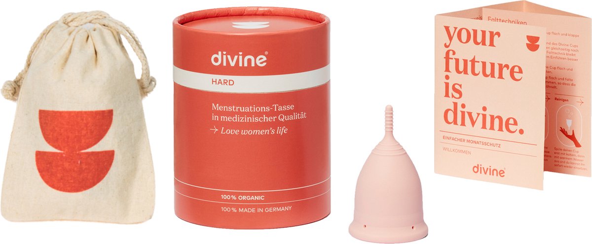 DivineCup menstruatiecup - Pretty in Pink - maat M - hard - DivineCup