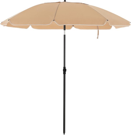 Angel Living 250 cm Shanghai Parasol voor de Tuin met Zwengel, Hellende Angel Living 250 cm Shanghai Parasol voor de Tuin met Zwengel, Hellende