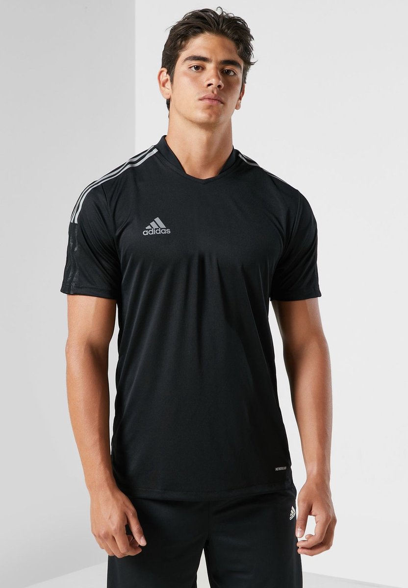 Adidas Tiro reflective sportshirt Zwart grijs bol