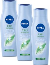 NIVEA 2-in-1 Care Express Shampoo & Conditioner- 3 x 250 ml - Voordeelverpakking