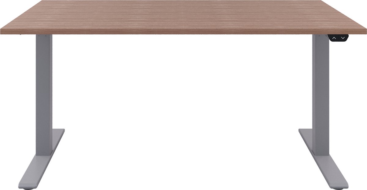 Zit sta bureau  Zit sta bureau elektrisch  Havanna bureaublad  Aluminium onderstel  140 x 80 cm-- blad- onderstel- x80