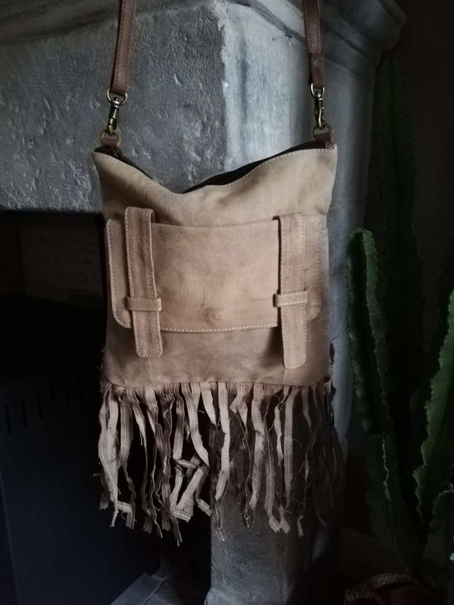 tas met franje canvas schoudertas casual voor studenten vintage hoge kwaliteit