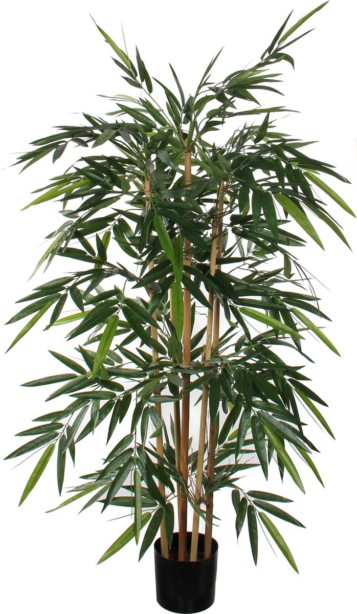 Mica Decorations Bamboe struik kunstplant - 150 x 75 cm - Grote volle huis/kantoorplant Groen