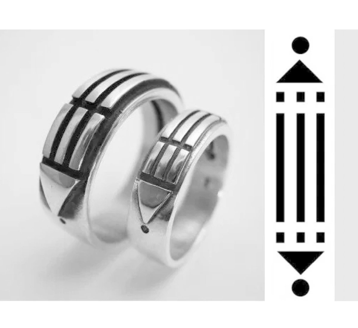 Hetty'S - Unieke - Atlantis ring -van 925 zilver - Maat 20