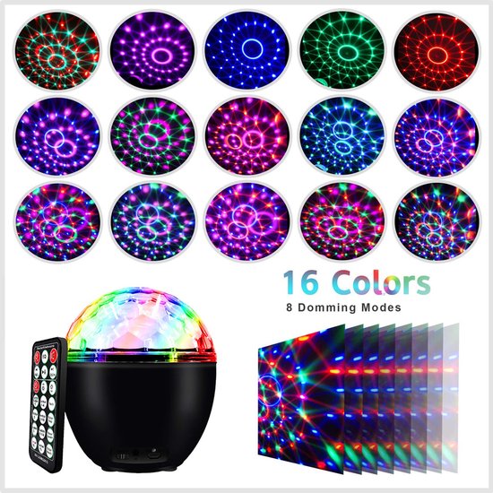 Boule lumineuse Disco à LED avec son et télécommande, lumière de scène,  Disco, Club, noël, mariage, fête