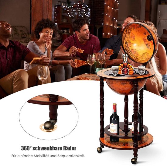 Chariot de bar de Luxe - bar globe terrestre antique, table de bar, bar à  la maison,... | bol
