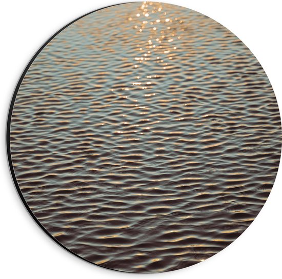 Dibond Muurcirkel - Golvend Water - 20x20 cm Foto op Aluminium Muurcirkel (met ophangsysteem)