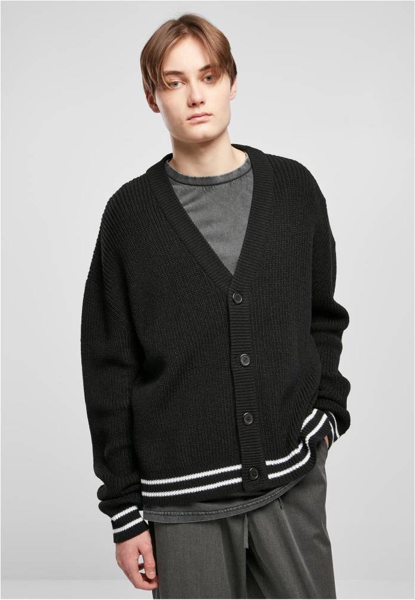 Urban Classics Sporty Boxy Cardigan 5XL Zwart