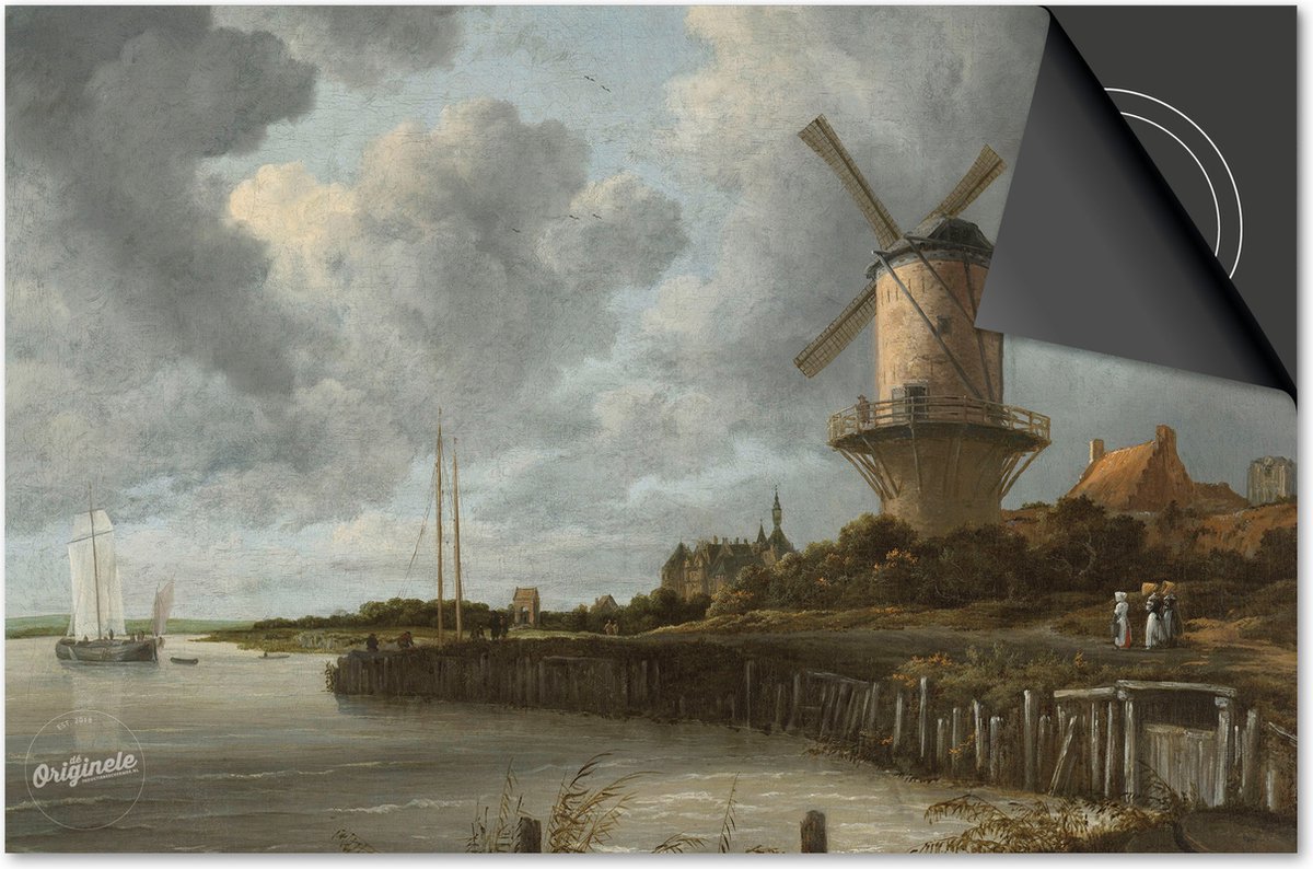 Inductie beschermer 60x60 - afdekplaat inductie mat - Dietrix Kookplaat beschermer - DELUXE - Oude Meesters - van Ruisdael Molen Wijk bij Duurstede