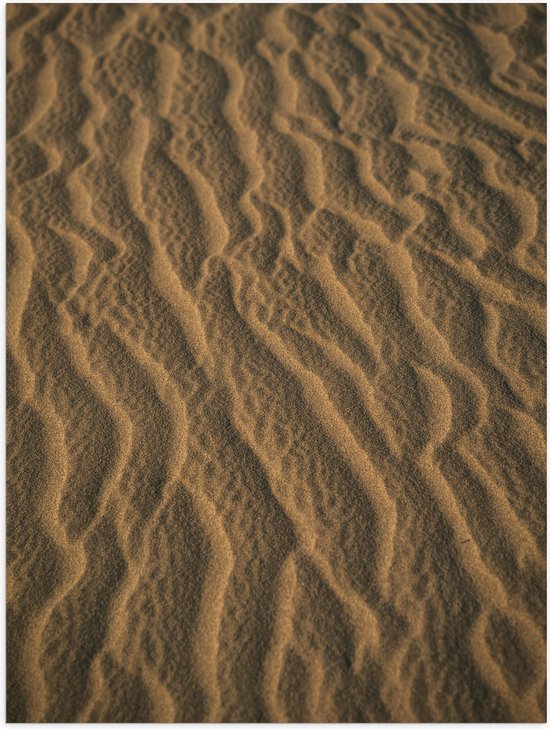 Poster Glanzend – Golvend Zand - 60x80 cm Foto op Posterpapier met Glanzende Afwerking