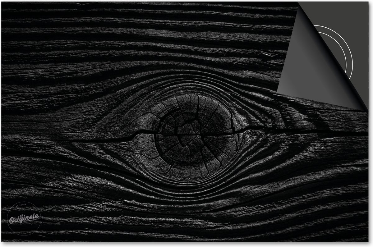 Inductie beschermer 60x60 - afdekplaat inductie mat - Dietrix Kookplaat beschermer - DELUXE - Hout en Boom - Zwart hout noest
