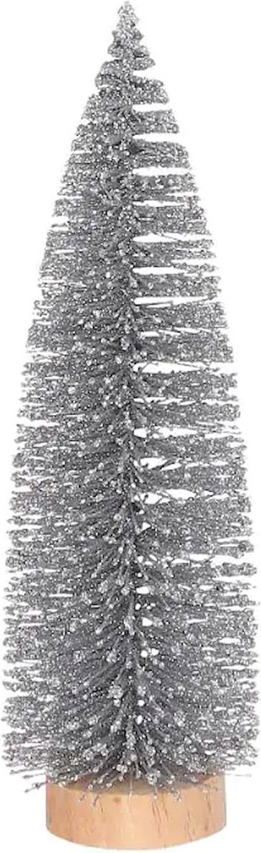 Zilver Glitter Kerstboompje 15 cm - House of Seasons