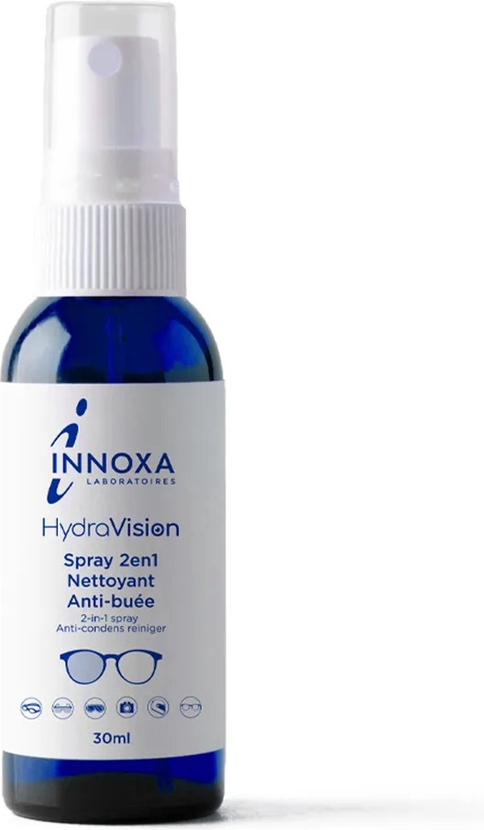 INNOXA Spray 2en1 Nettoyant + Anti-Buée Pour Lunettes Et Surfaces Optiques 30ml - Avec Chiffon Et Tournevis