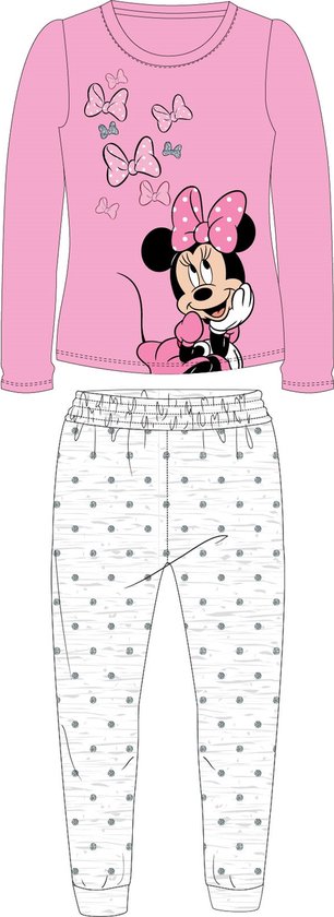 Minnie Mouse pyjama love roze/grijs maat 122