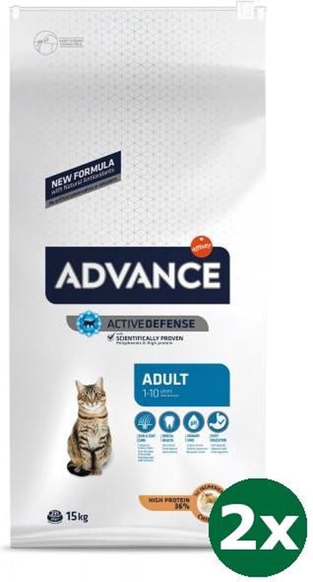Advance Advance cat adult chicken / rice kattenvoer 2x 15 kg