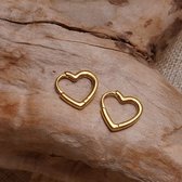 Oorringen Hartvorm 14k gold plated - Dames oorbellen - cadeau voor haar - Valentijn - hartjes