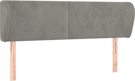 vidaXL-Hoofdbord-met-randen-147x23x78/88-cm-fluweel-lichtgrijs