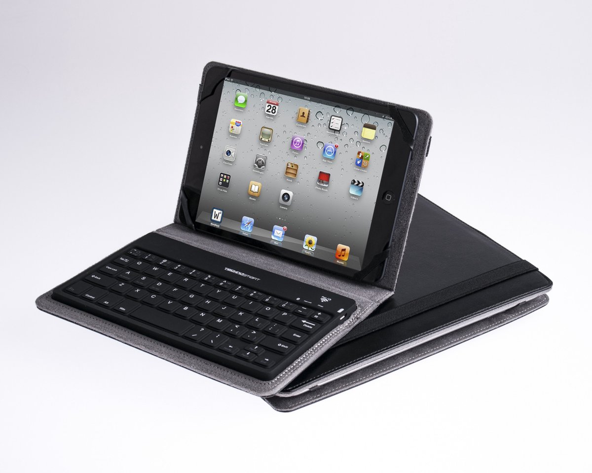 Universele Tablethoes | 7-8 inch | Zwart |Incl. Bluetooth toetsenboord