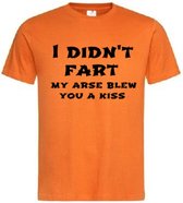Grappig T-shirt - I didn't fart - kiss - farter - vader - vaderdag - papa - scheet - scheten - stinkerd - maat M