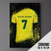 Fortuna Sittard - Poster - Schilderij - Voetbal Shirt Op Dibond 50 x 70 cm + ophangsysteem (gepersonaliseerd, naam + nummer)