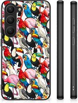 Telefoon Hoesje Geschikt voor Samsung Galaxy S23 Leuk TPU Backcase met Zwarte rand Birds