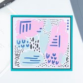 Layered stencil abstract marks - Sizzix