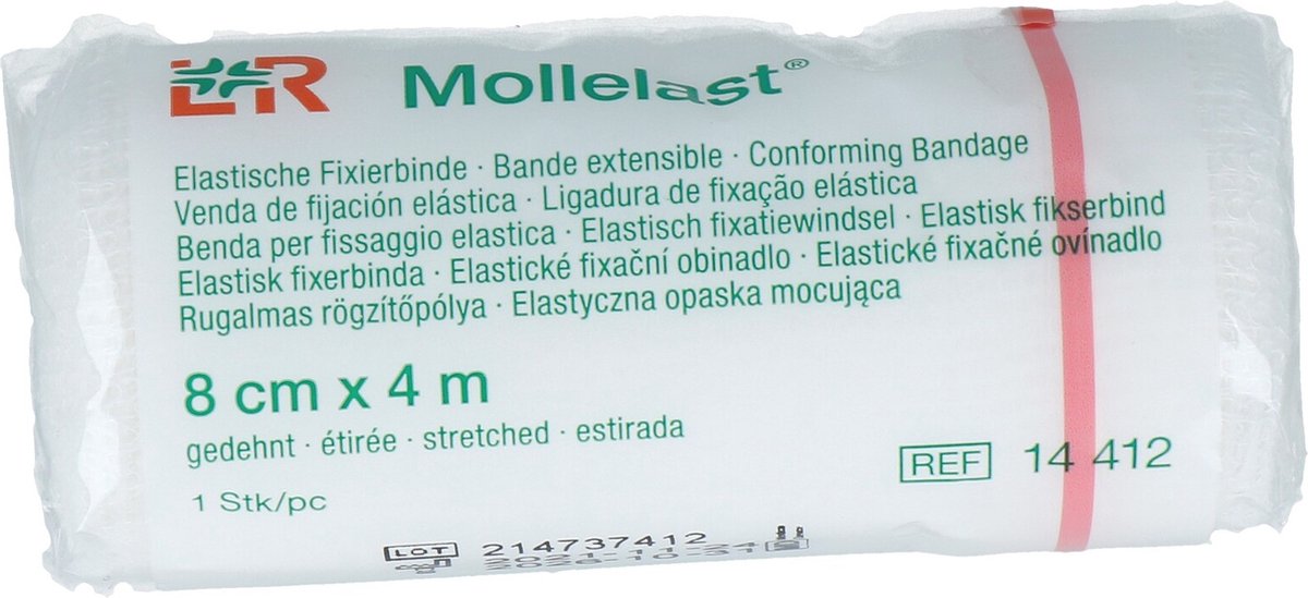 Goedkoopste Mollelast Elastisch hydrofiel windsel 4m x 8cm 1 Stuks